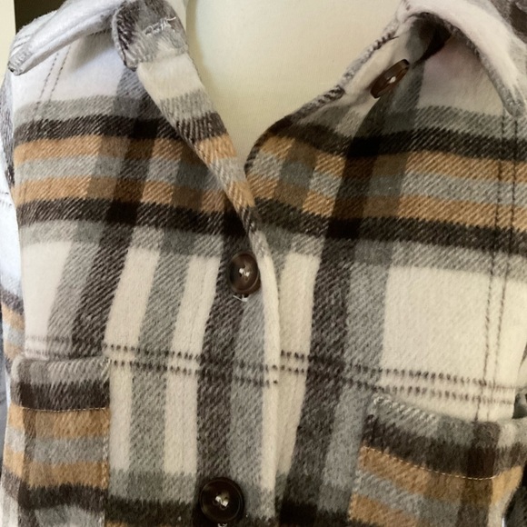 Melloday Plaid Flannel Shirt Jacket Size Large - Picture 5 of 7